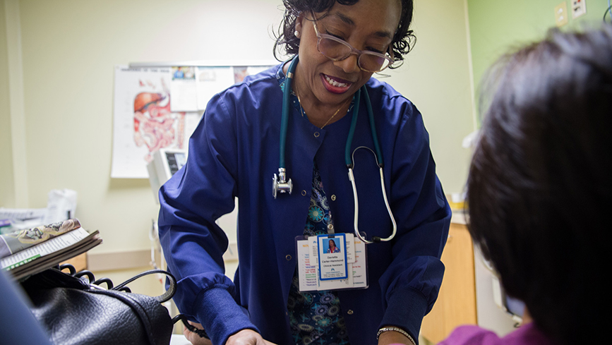 Davietta Carter-Hammond has helped her UBT at Fall Church Medical Center increase the percentage of hypertensive patients whose blood pressure is under control.